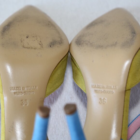 EUC Fauzian Jeunesse suede leather pumps pointed toes made in Italy SIZE 36 - Picture 8 of 8
